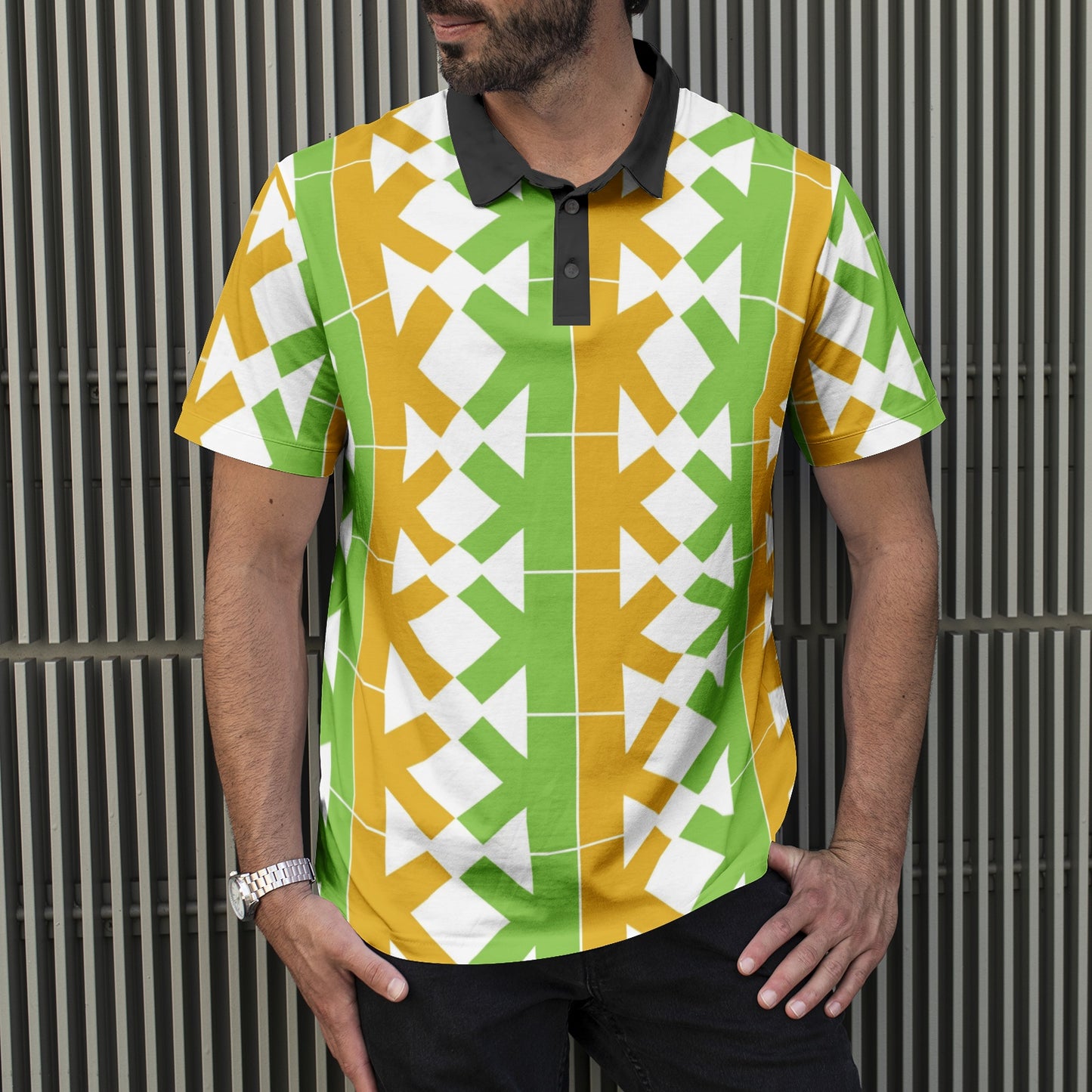 K-K All-Over Print Polo Shirts