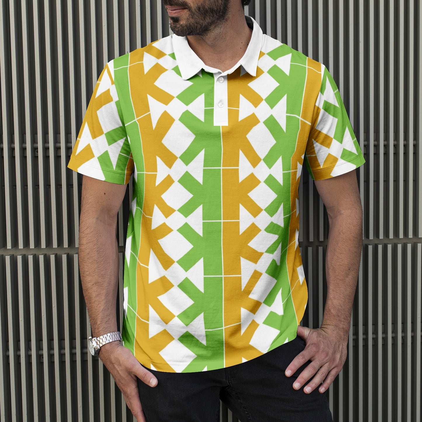 K-K All-Over Print Polo Shirts