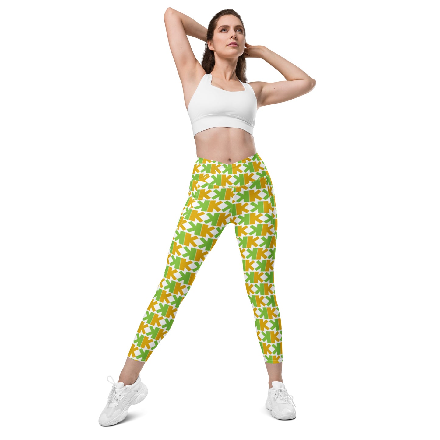 K-K Crossover Leggings With Pockets