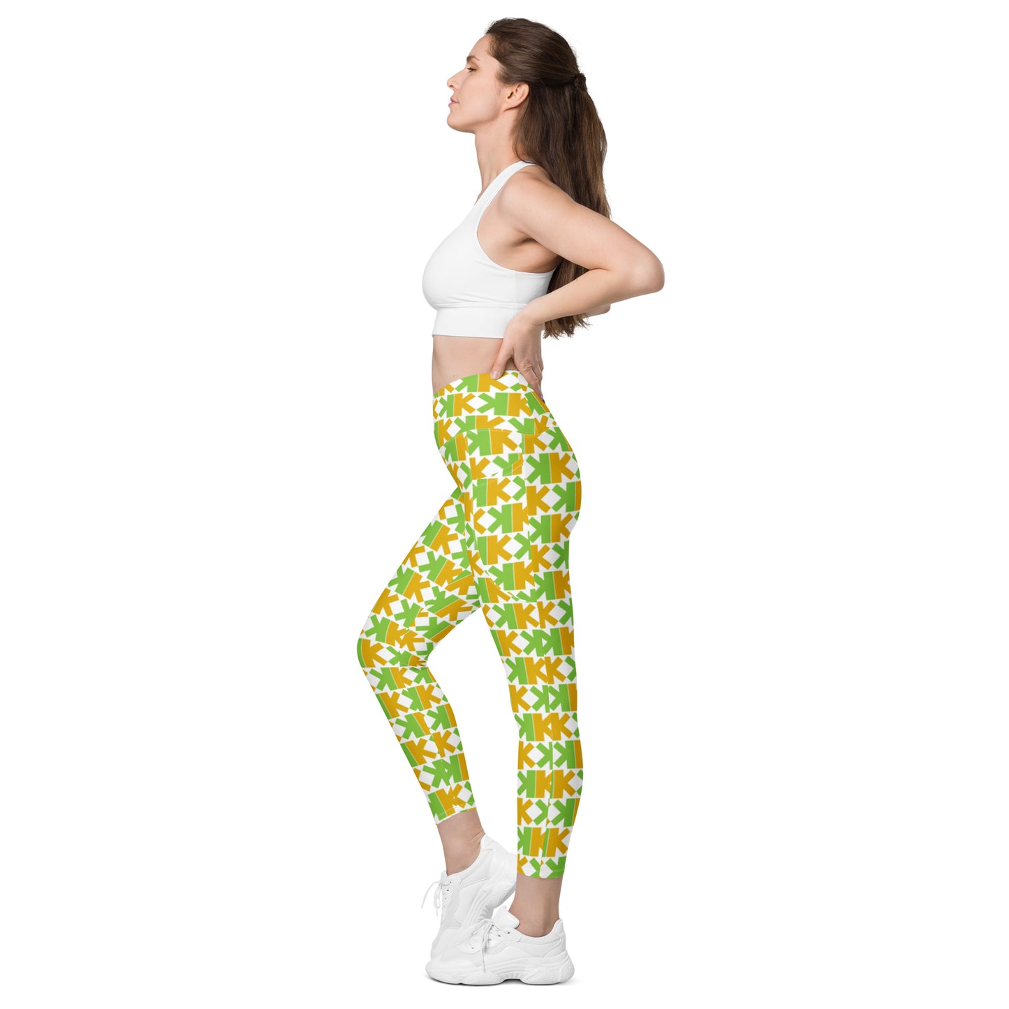 K-K Crossover Leggings With Pockets