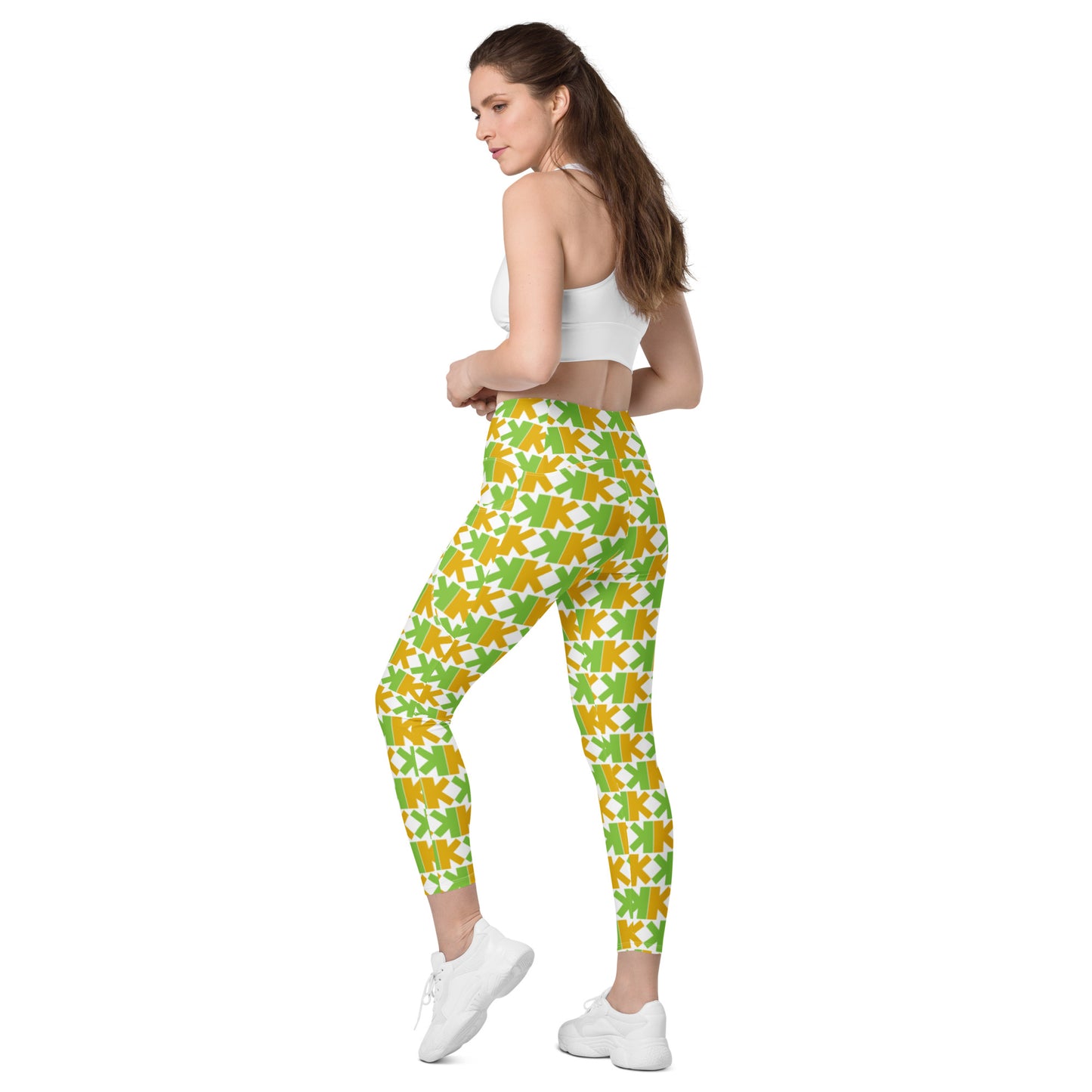 K-K Crossover Leggings With Pockets