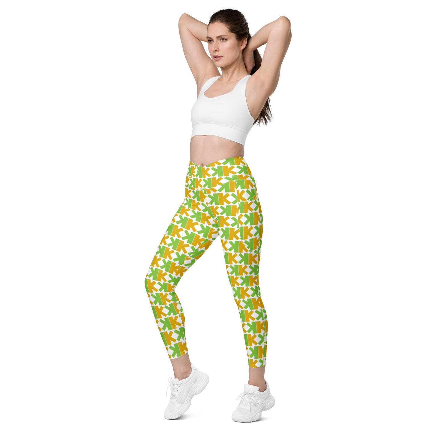 K-K Crossover Leggings With Pockets