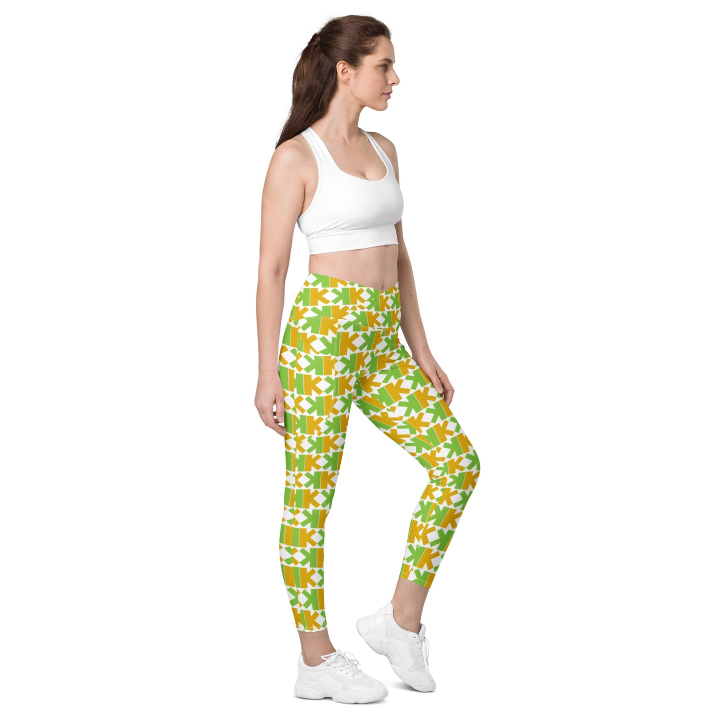 K-K Crossover Leggings With Pockets